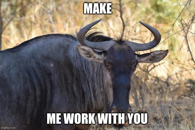 make me work with you gnu meme