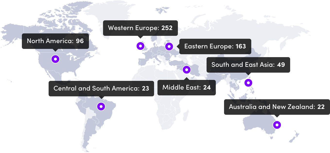 Map showing where the respondents come from