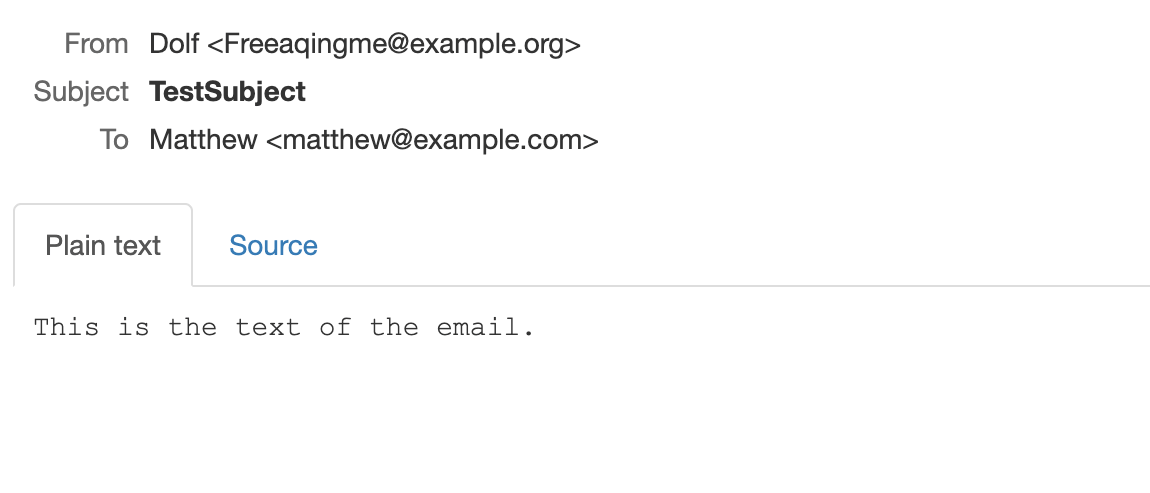 mailhog test subject test email