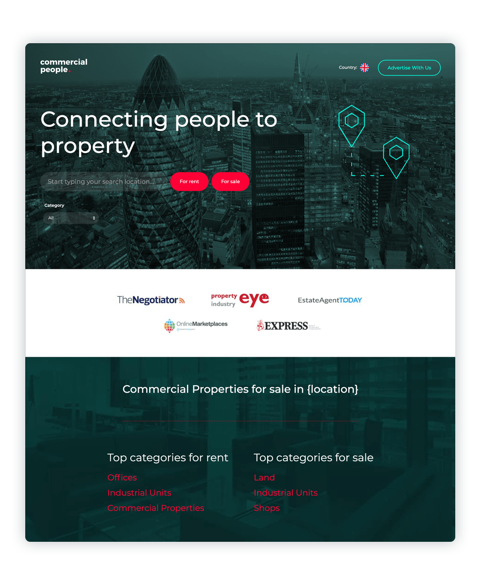 Commercial People real estate platform in the UK case study