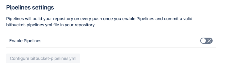 An example of disabled pipelines which needed to be enabled