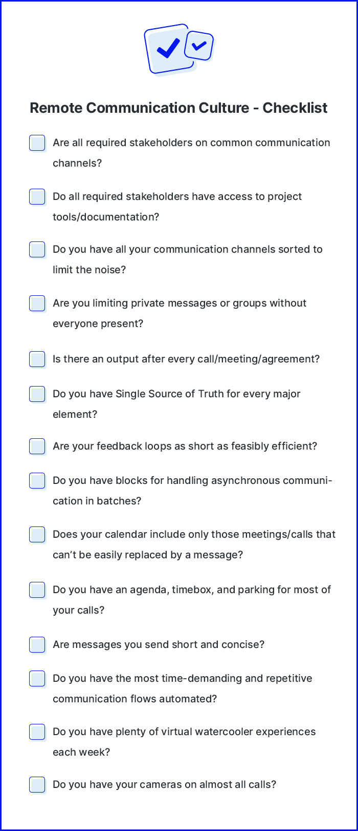 a checklist for remote communication culture