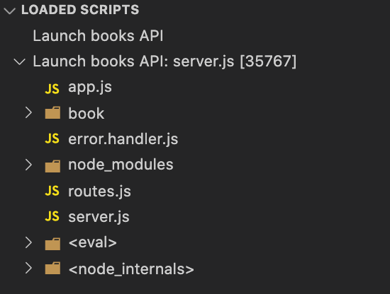 node js run program debugger configuration app js node inspect