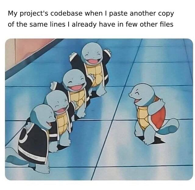 bad programming practices meme squirtle