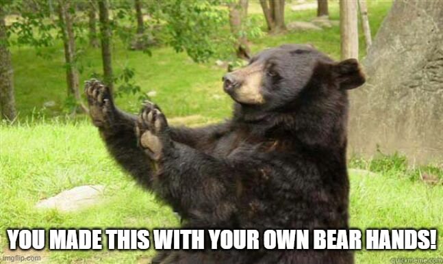 comfy API based Zustand meme - made this with bear hands. async function controls aka function bearcounter. 