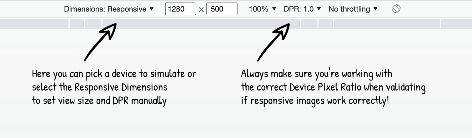 image sources with image sizes. Set image widths from the original image to display it on user's device