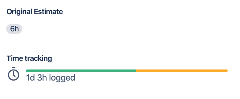 jira task example of more time registered