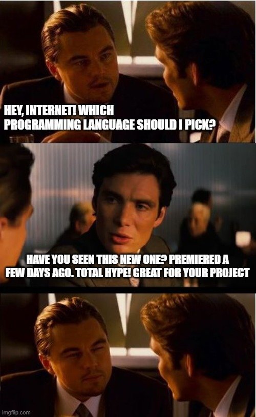 digital transformation consulting picking programming language meme