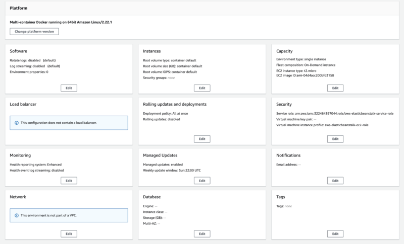 All modules that are possible to configure