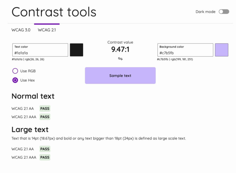 contrast tools - web pages accessibility viewer and accessibility checker for wcag 2.1