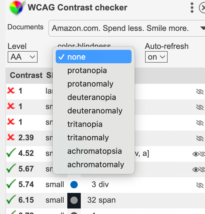 WCAG Contrast Checker - free tool for web applications - web accessibility testing tool