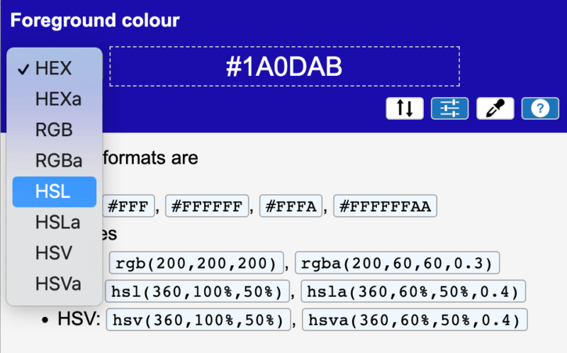 Color Contrast Checker CCA - create, configure default file components combination in software development