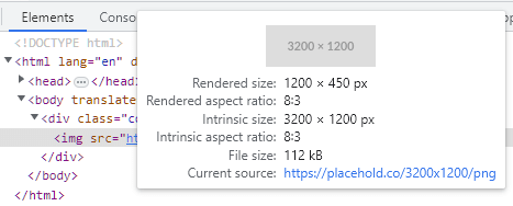 image displayed in Chrome DevTools (img src image urls)
