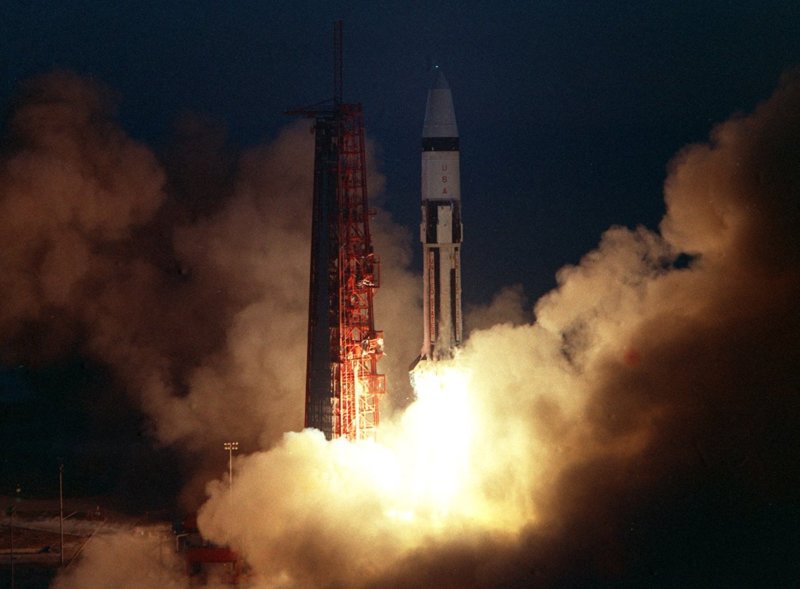 Saturn IB rocket during Apollo 5 mission